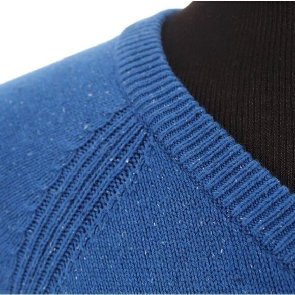 Lucky Brand Sweater V Neck Pullover Knit Speckled White Blue Mens Sz XL - Picture 7 of 11